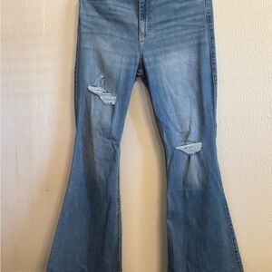 Hollister Light Blue Distressed Flare Jeans NWT size 13R